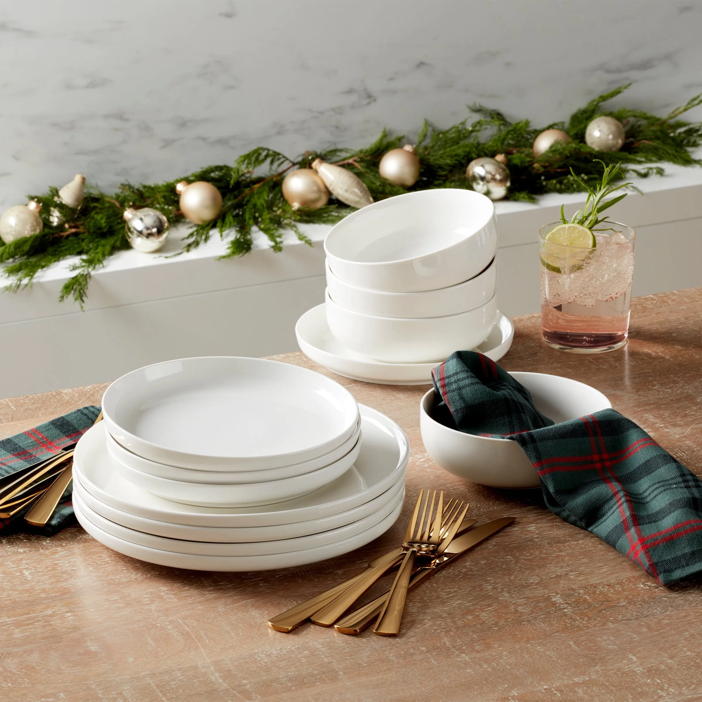 24 Seven White 12 Piece Dinnerware Set