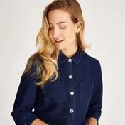 3/4 Sleeve Denim Shirt Dress