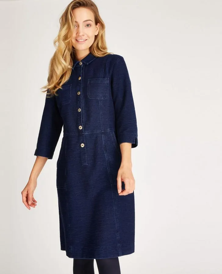 3/4 Sleeve Denim Shirt Dress