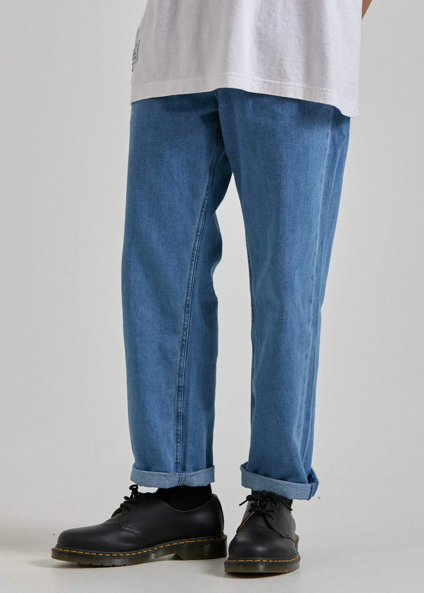 Afends Mens Ninety Twos - Hemp Denim Relaxed Fit Jean - Classic Blue