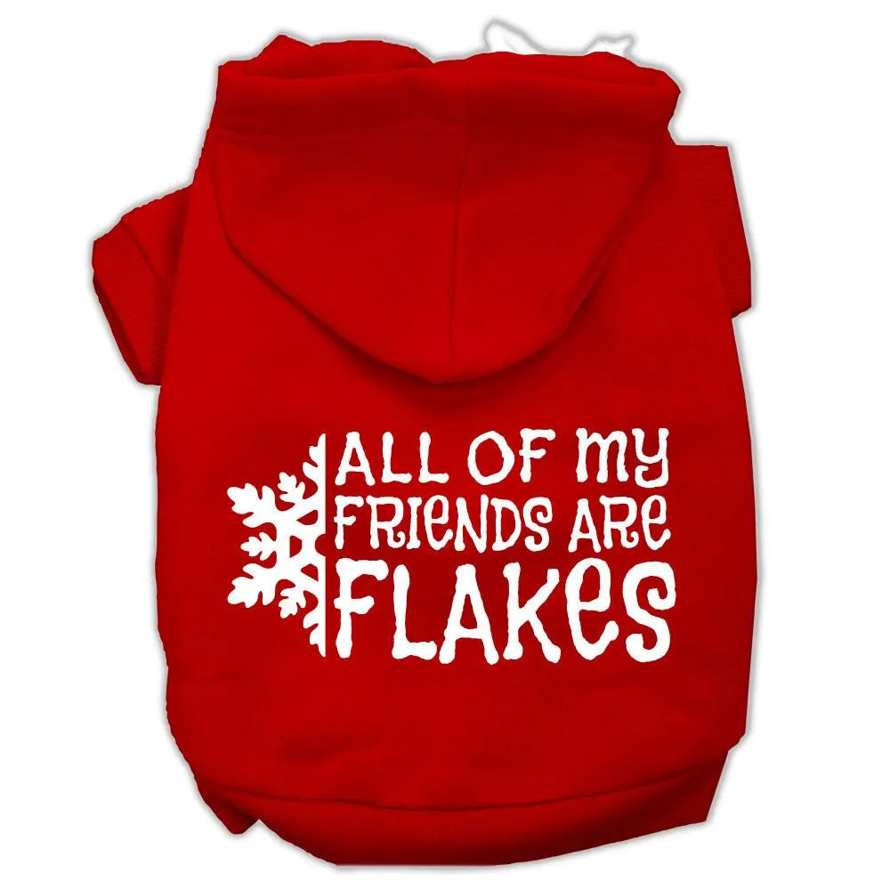 All my friends are Flakes Screen Print Pet Hoodies Red Size XXL (18)