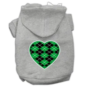 Argyle Heart Green Screen Print Pet Hoodies Grey Size Xl (16)