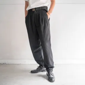 around 1980s black color three tuck  chino pants