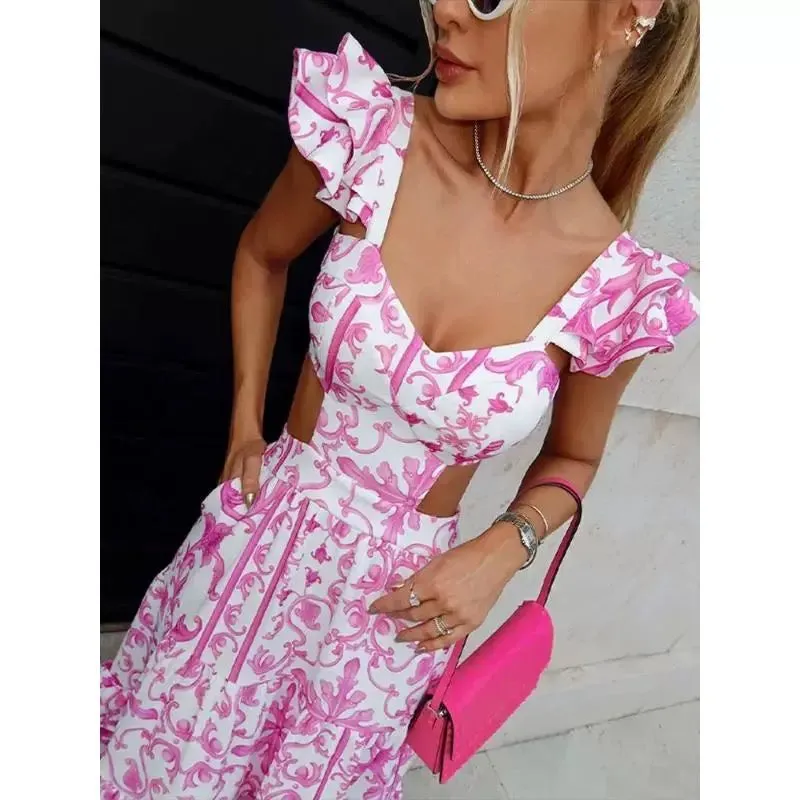 Barbera Vintage Summer Midi in Pink