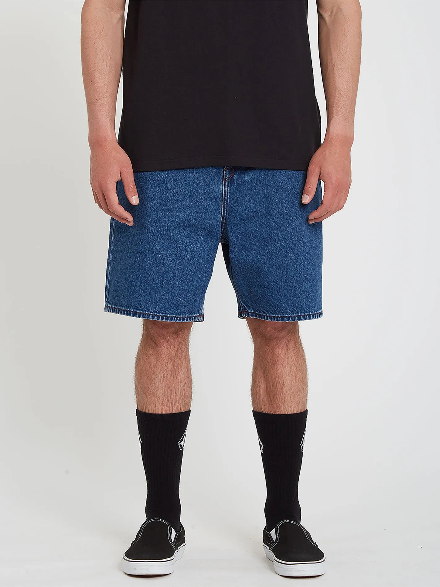 Billow Denim Shorts - Oliver Mid Blue