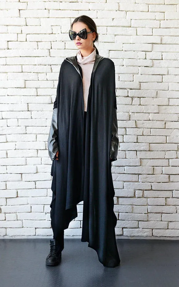 Black Loose Cardigan Top