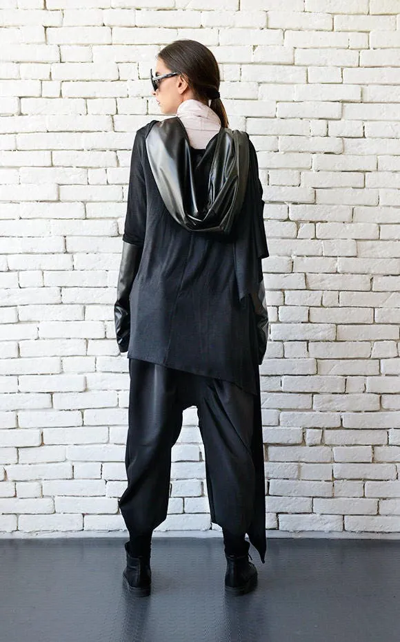 Black Loose Cardigan Top