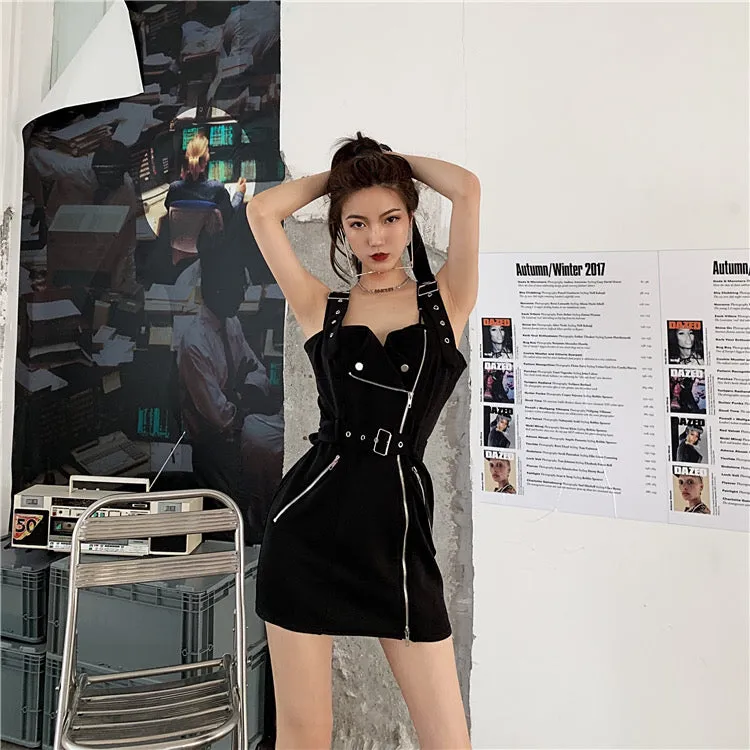 Champel PU Leather Dress in Black