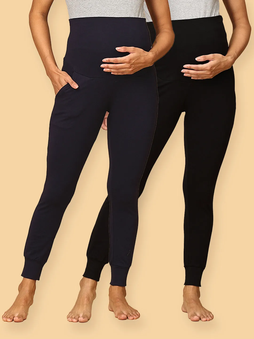 Comfy Maternity Joggers Combo of 2