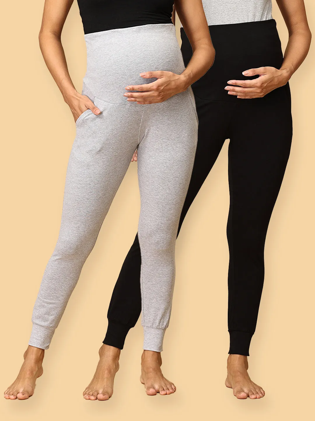 Comfy Maternity Joggers Combo of 2