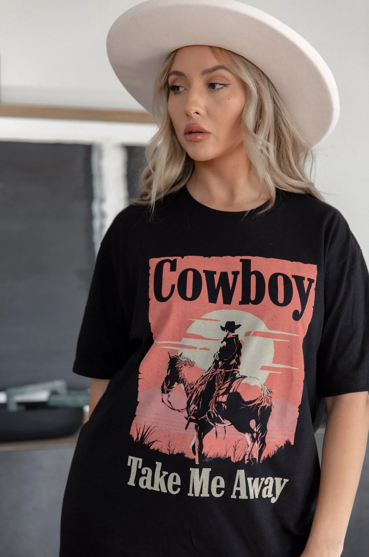 Cowboy Take Me Away Graphic Tee - Western