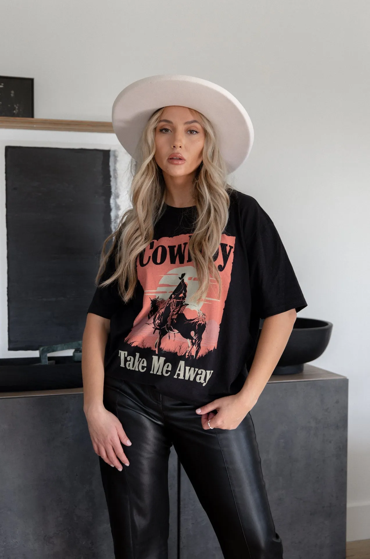 Cowboy Take Me Away Graphic Tee - Western