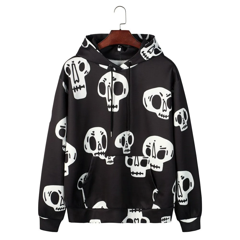 Demon Slayer Men's Black White Patch Stitch Hoodies Autumn New Evil Printed Hooded Sweatshirt Men Casual Plus Size Oodie Sweats