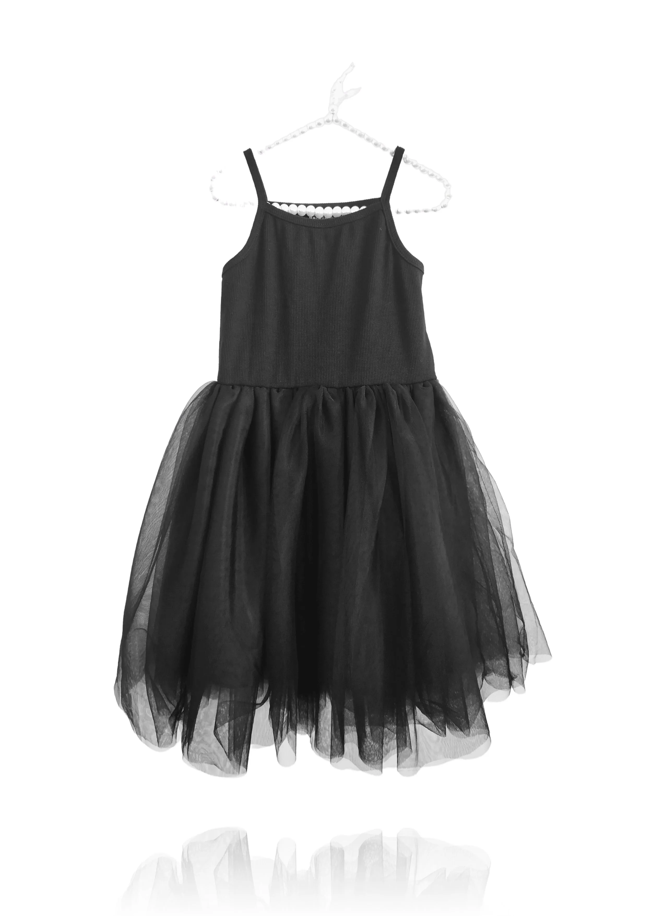 DOLLY by Le Petit Tom ® RIB COTTON TUTU DRESS black