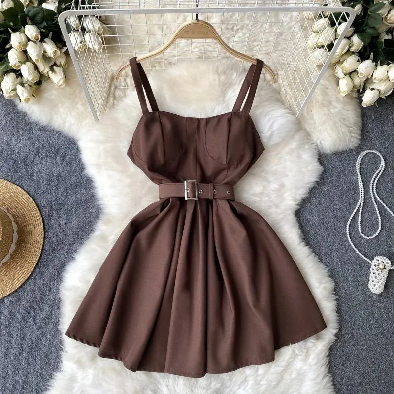 Elizabeth Brown skater dress with belt