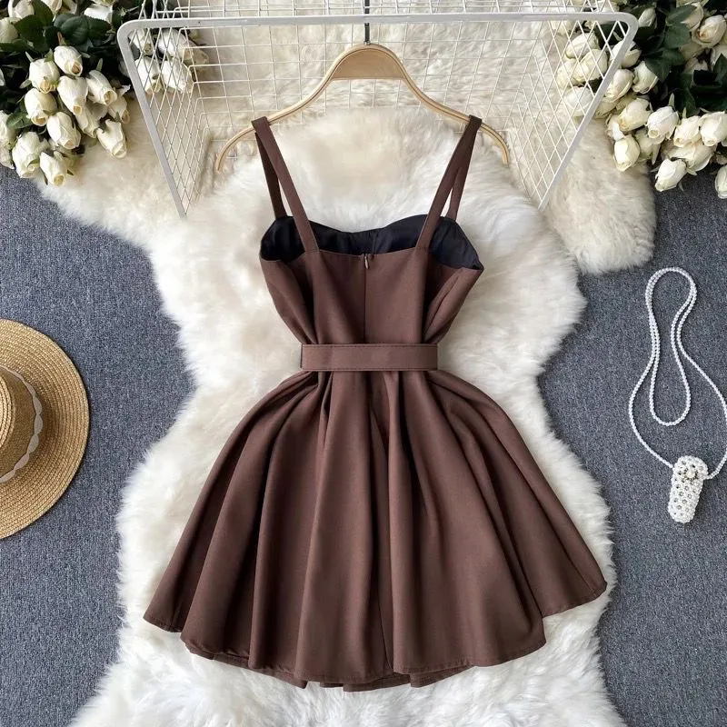 Elizabeth Brown skater dress with belt