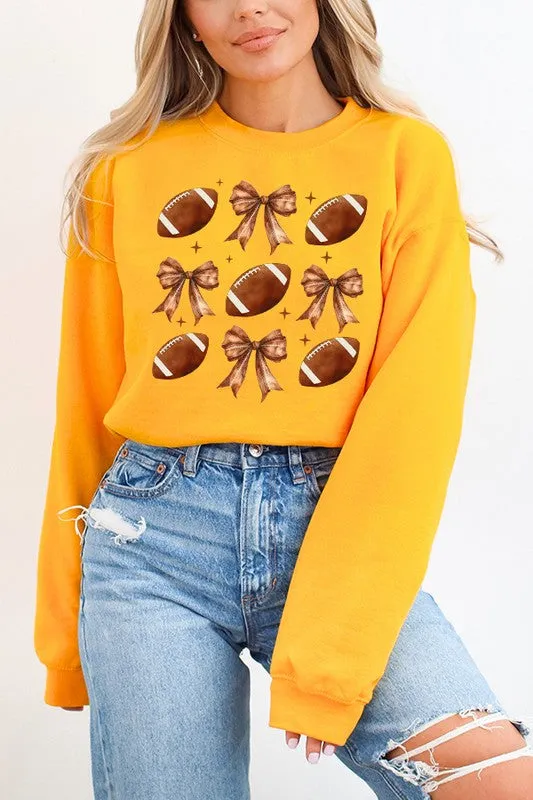 Fall Football Gameday Brown Bows Sweatshirt