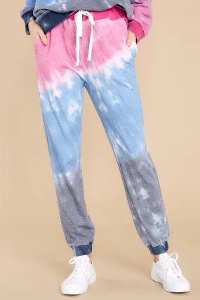 Feel Something Pink And Blue Tie Dye Joggers