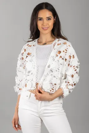 Floral Lace Cut Out Bolero