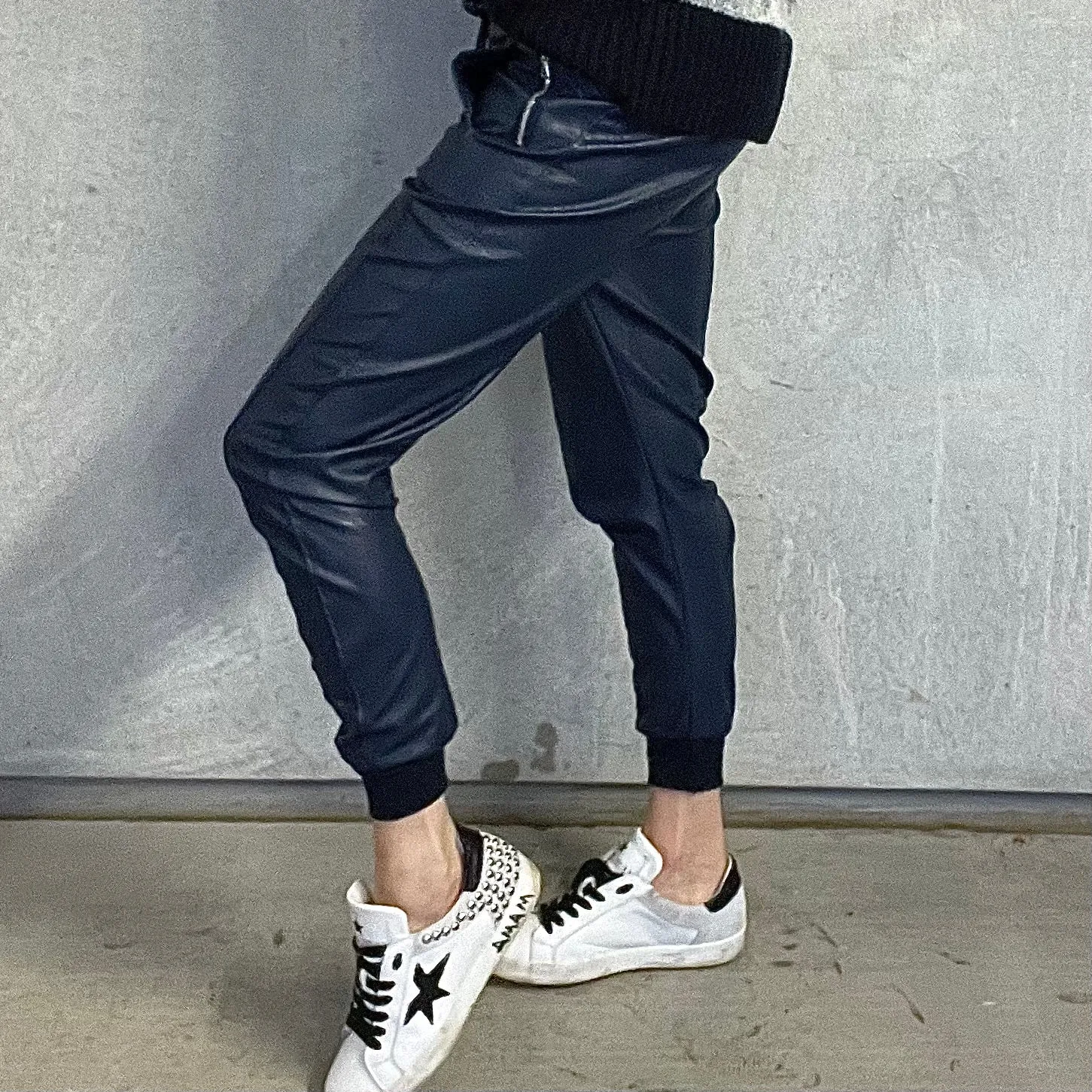 Full faux leather NAVY ULTIMATE joggers *NEW*