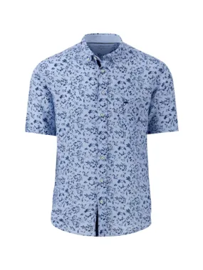 FYNCH HATTON® Premium Printed Linen S/S Shirt/Summer Breeze - SS24 SALE