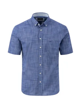 FYNCH HATTON® Summer Slub Shirt/Navy - SS24 SALE