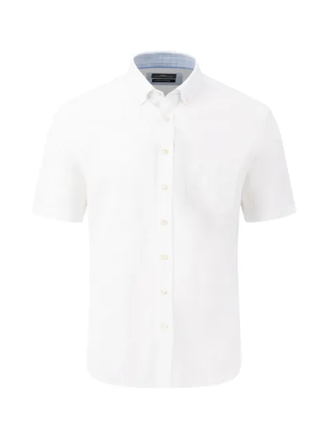 FYNCH HATTON® Summer Slub Shirt/White - SS24 SALE