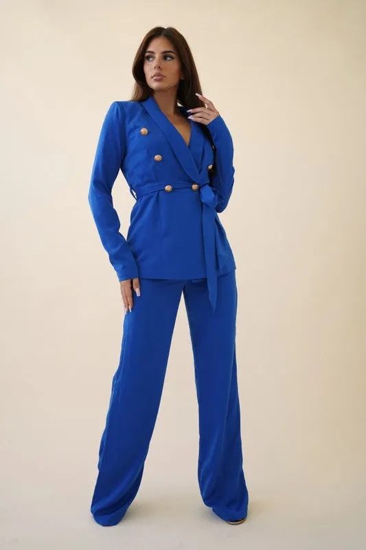 Gabriella Blazer set, Royal blue