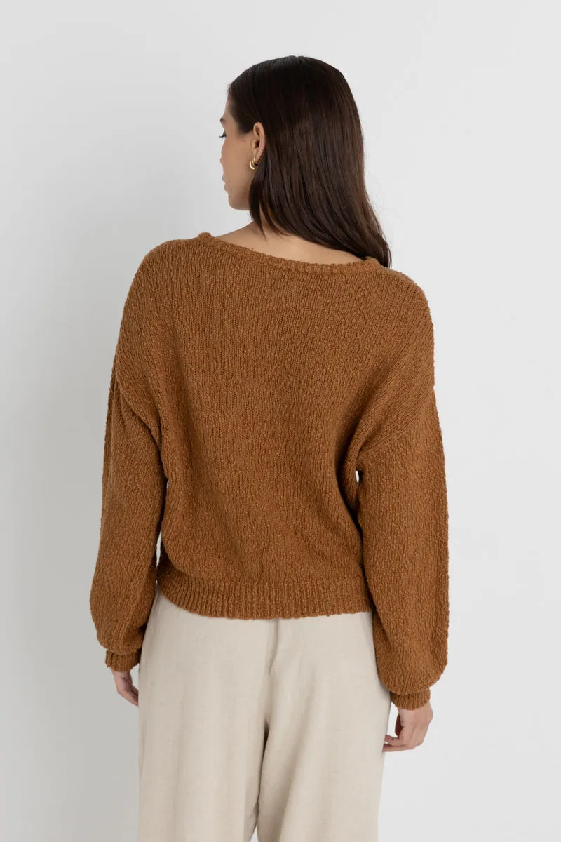 Hailey Boucle Knit Jumper Coffee