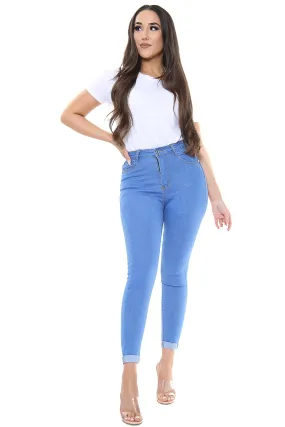 High Waisted Plain Jean