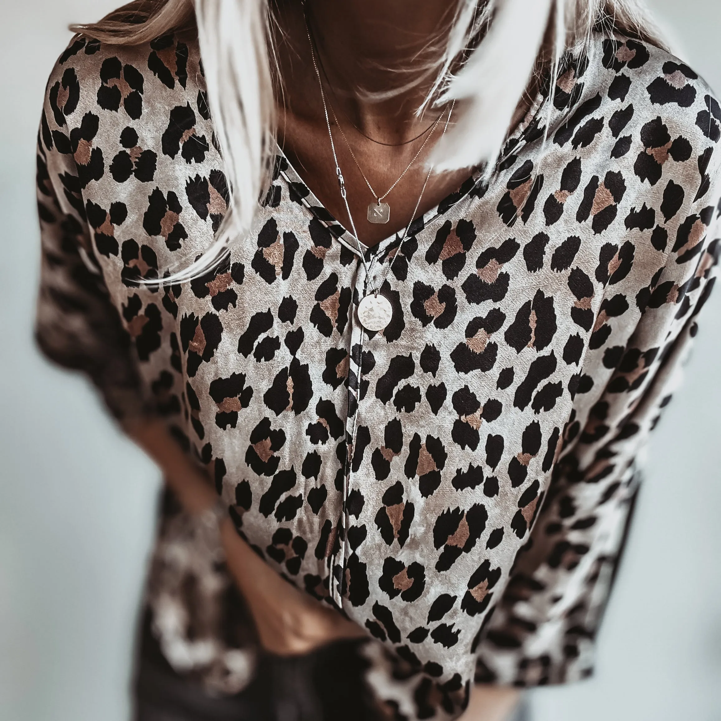 Leona Leopard satin blouse *NEW*