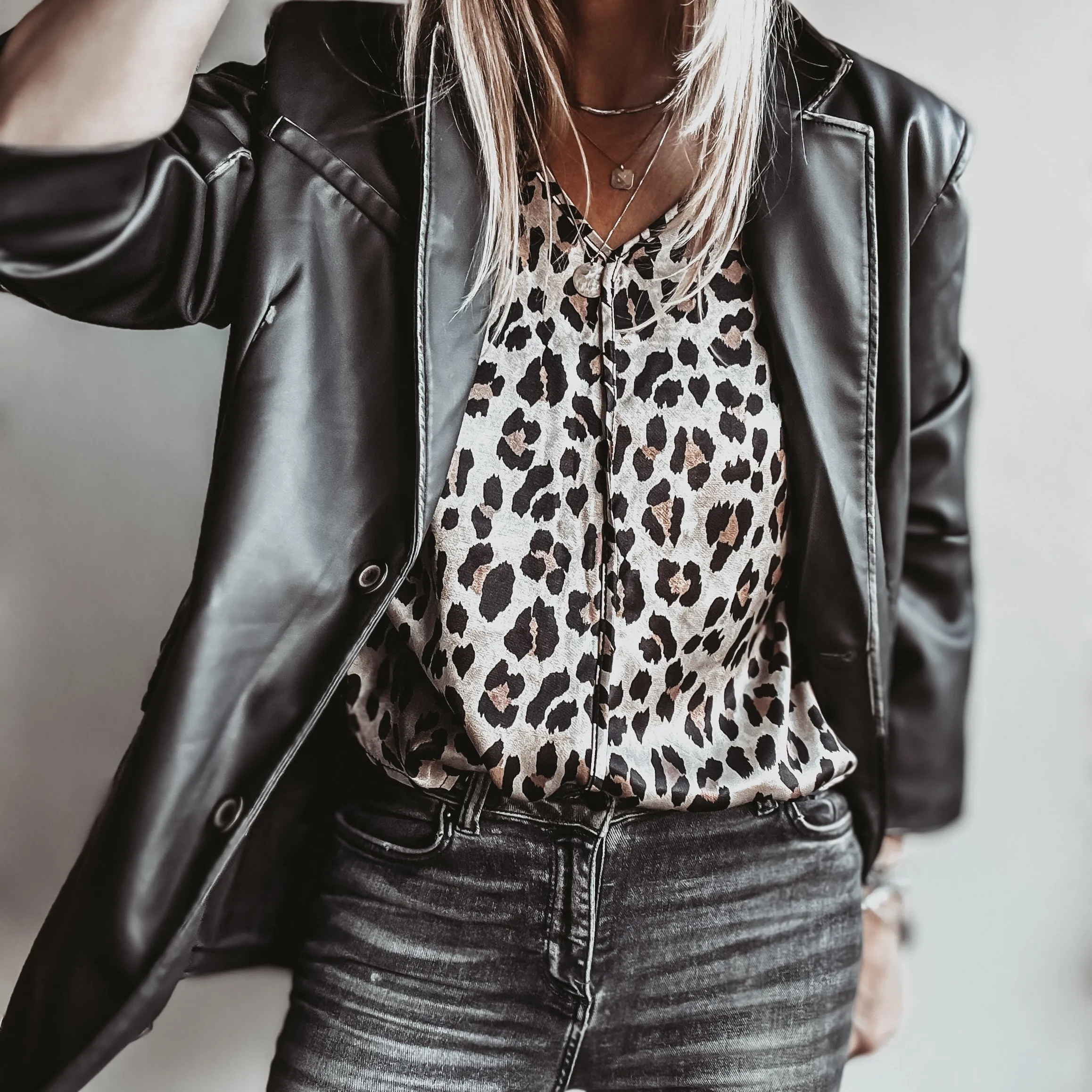 Leona Leopard satin blouse *NEW*