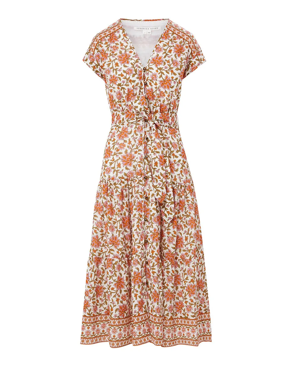 Lexington Floral Block-Print Dress