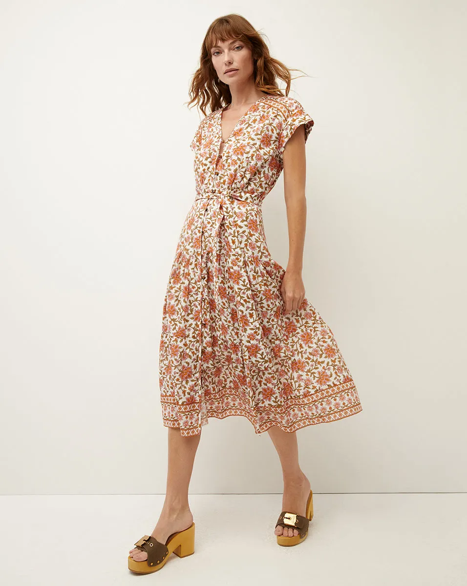 Lexington Floral Block-Print Dress