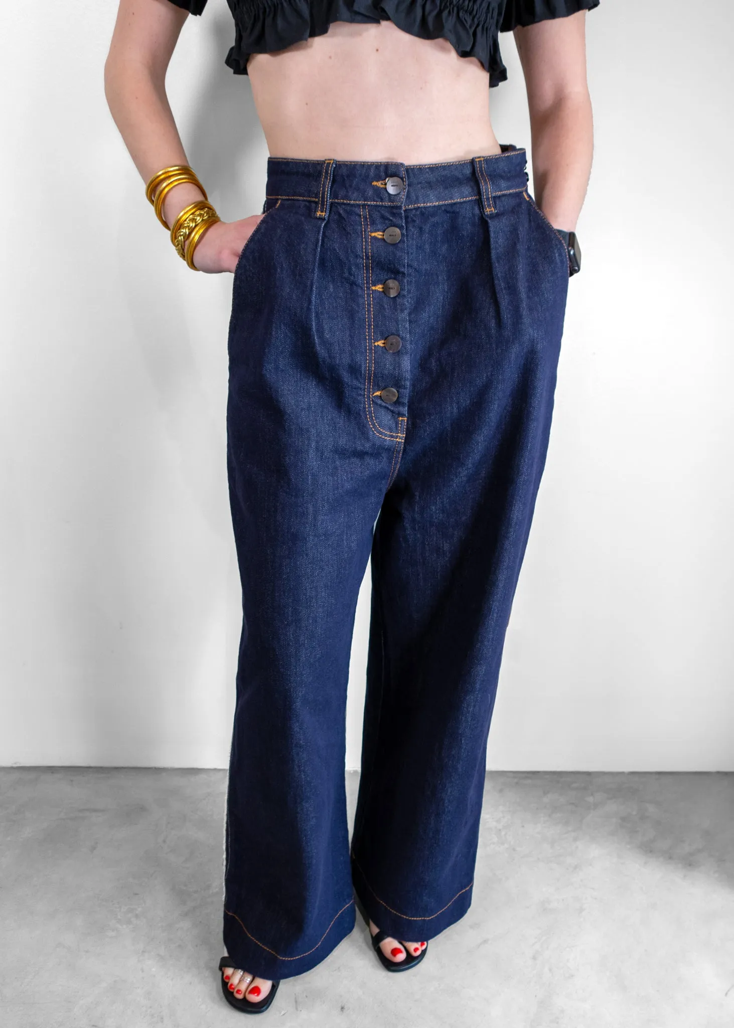 Loewe Blue Washed Oversized Jeans