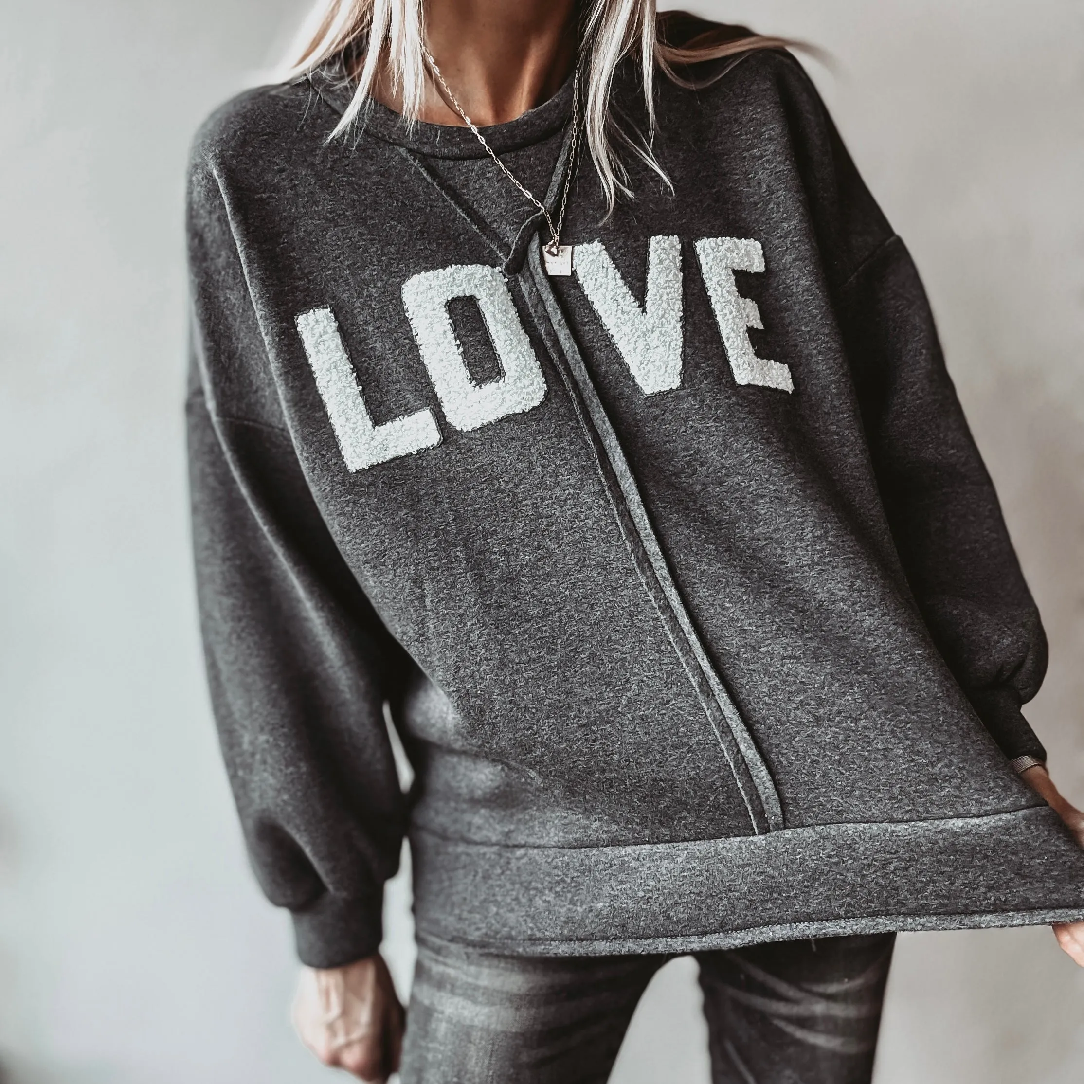 LOVE charcoal grey sweatshirt *NEW*