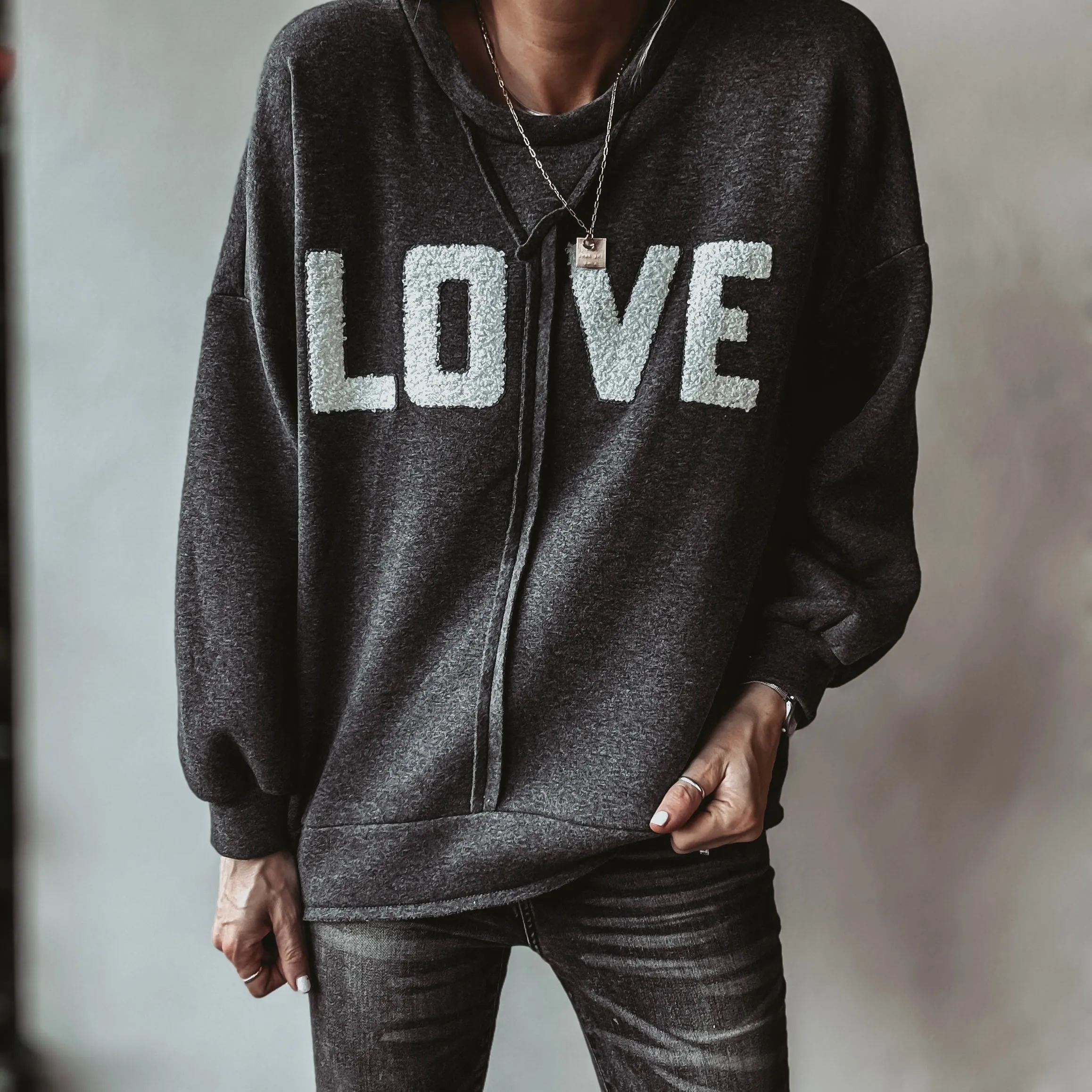 LOVE charcoal grey sweatshirt *NEW*