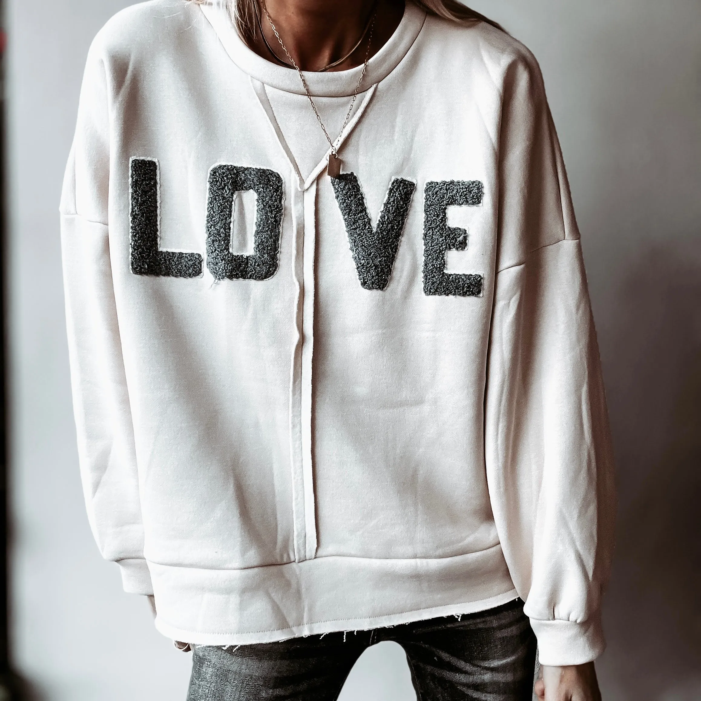 LOVE vintage white sweatshirt *NEW*