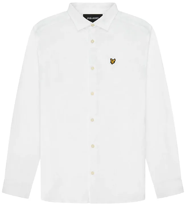 Lyle and Scott Mens Long Sleeve Slim Fit Poplin Shirt White