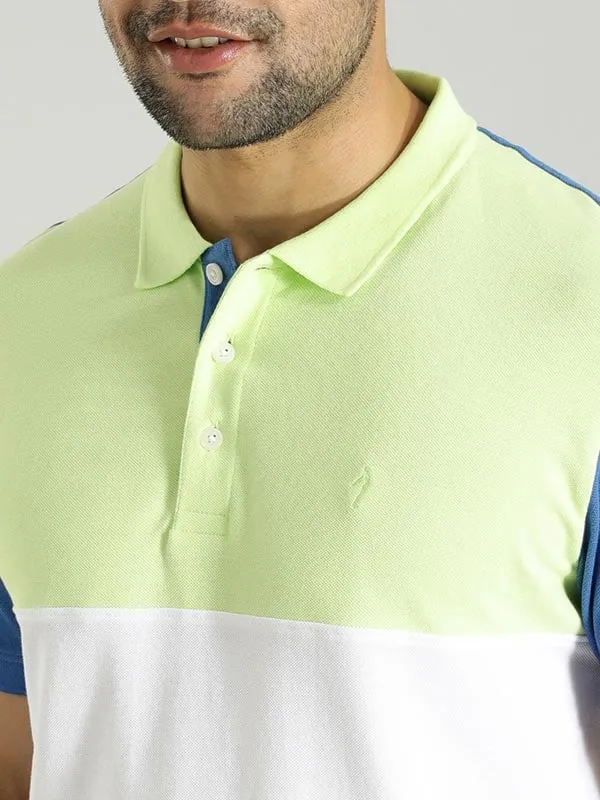 Men Color Block Polo T-Shirt