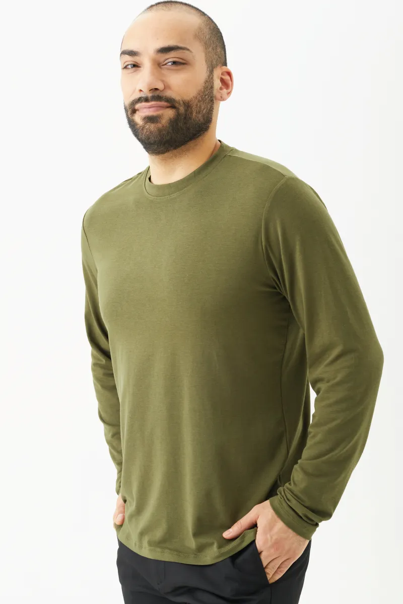 Men's Bamboo Cotton Long-Sleeve Crew Tee-All Sales Final