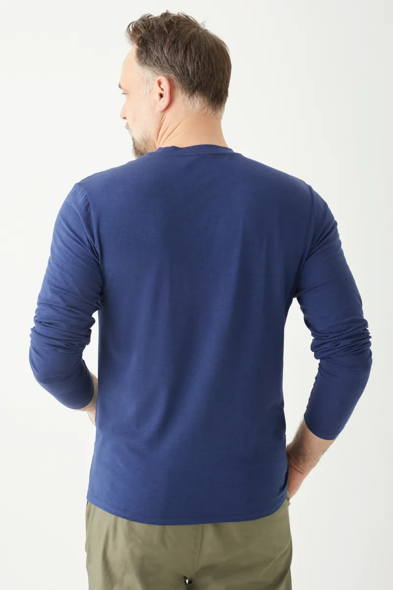 Men's Bamboo Cotton Long-Sleeve Crew Tee-All Sales Final