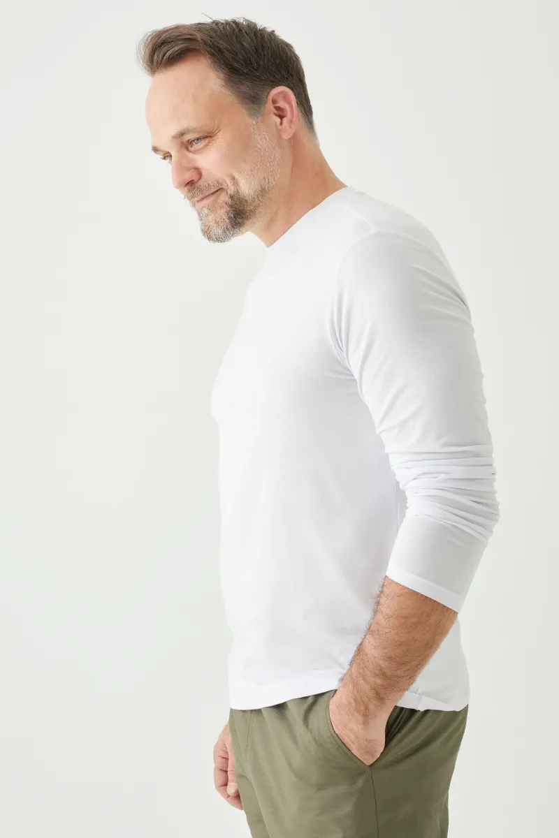 Men's Bamboo Cotton Long-Sleeve Crew Tee-All Sales Final