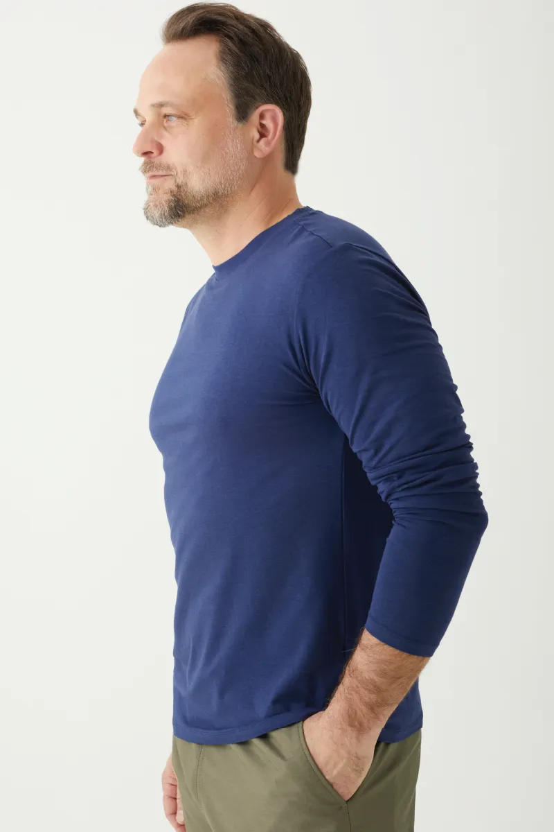 Men's Bamboo Cotton Long-Sleeve Crew Tee-All Sales Final