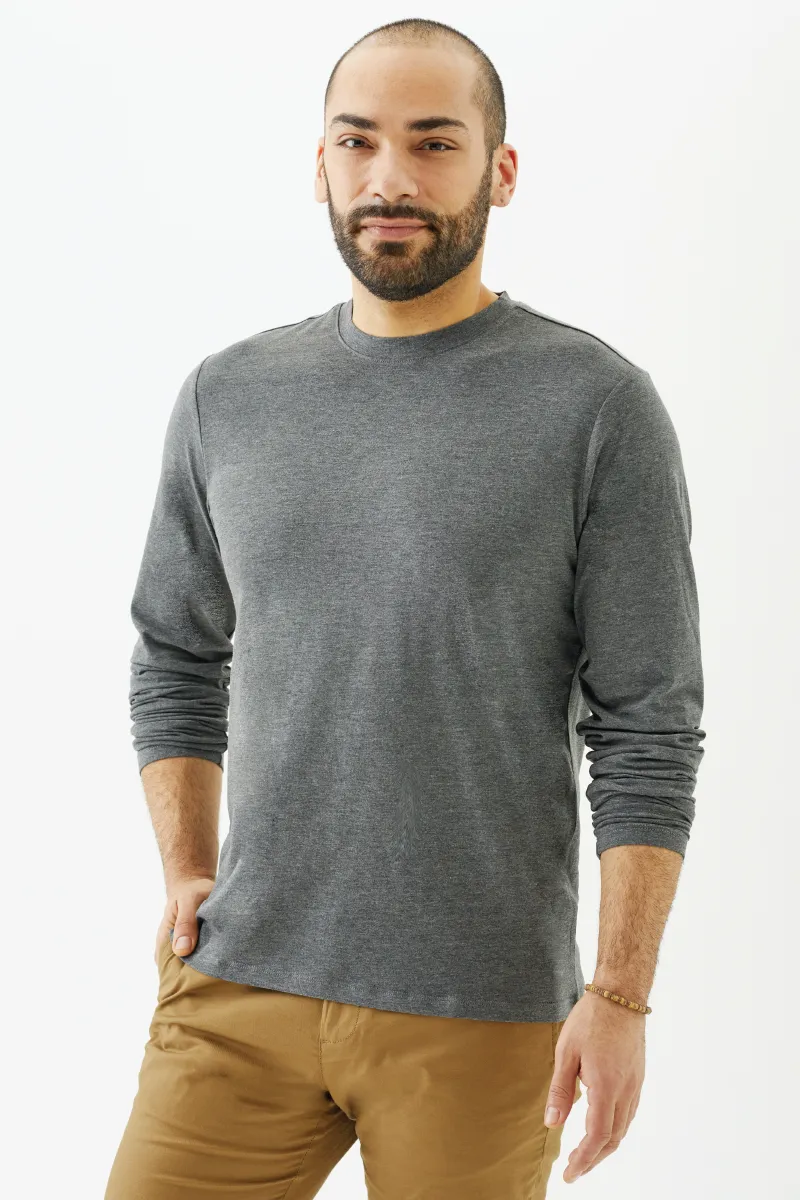 Men's Bamboo Cotton Long-Sleeve Crew Tee-All Sales Final