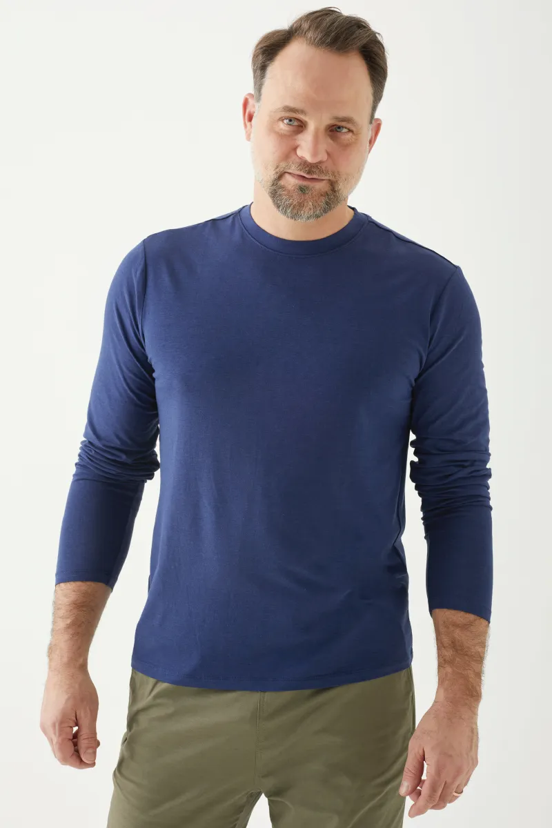 Men's Bamboo Cotton Long-Sleeve Crew Tee-All Sales Final