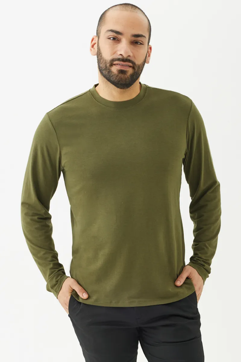 Men's Bamboo Cotton Long-Sleeve Crew Tee-All Sales Final