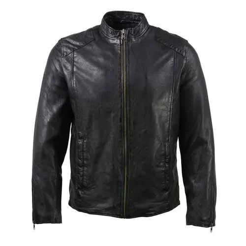 Milwaukee Leather Vintage SFM1803 Men's Black Leather Moto Style Fashion Jacket