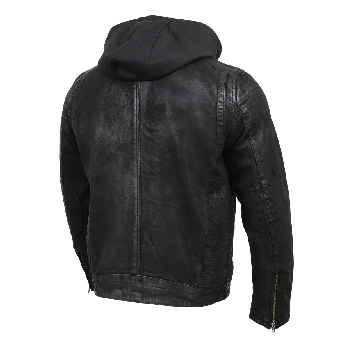 Milwaukee Leather Vintage SFM1807 Men's Black Premium Leather Hooded