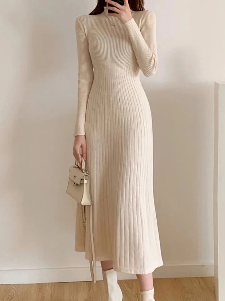 Misty Premium Woolen Knitted Midi Dress